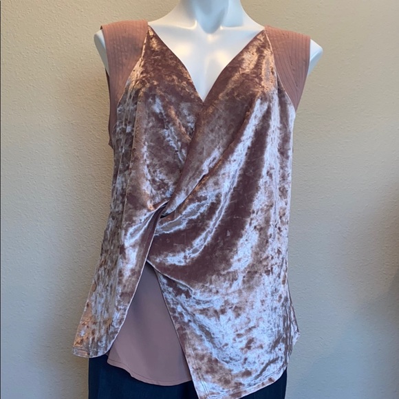 New York & Company Blush Velvet Top - Picture 3 of 8